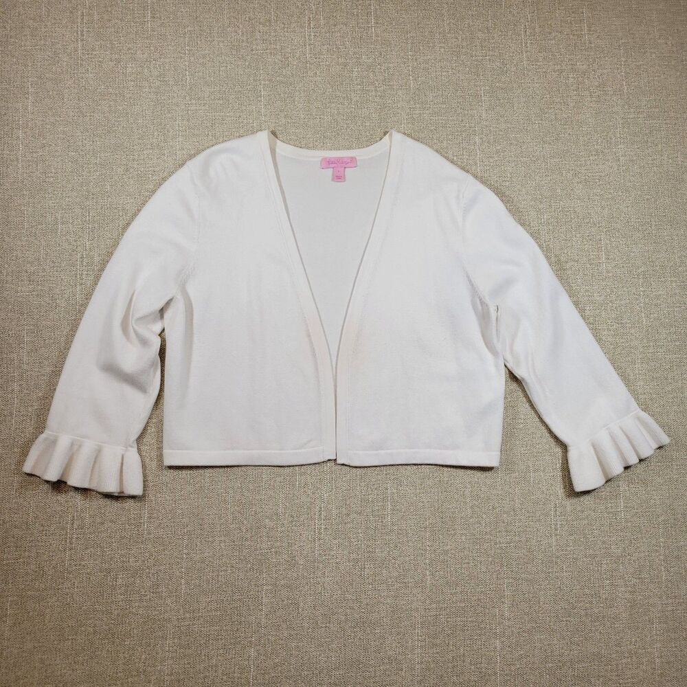 Lilly Pulitzer Davi Short Cardigan Sweater in Resort White ~ Large